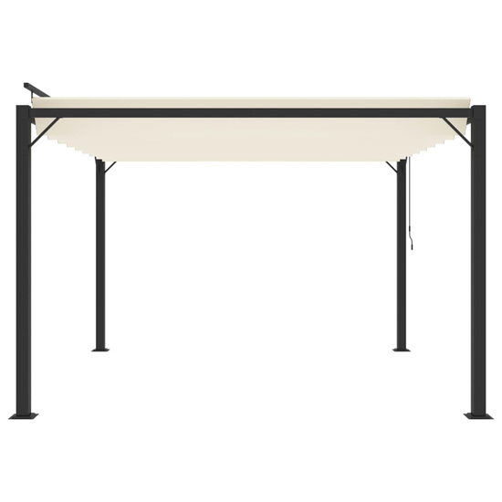 Delia Fabric 3m x 3m Gazebo With Louvered Roof In Cream