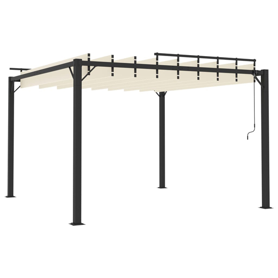 Delia Fabric 3m x 3m Gazebo With Louvered Roof In Cream