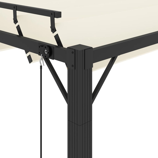 Delia Fabric 3m x 3m Gazebo With Louvered Roof In Cream