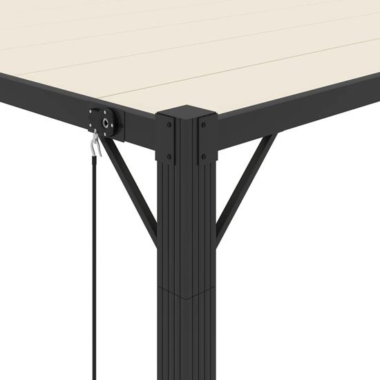 Delia Fabric 3m x 3m Gazebo With Louvered Roof In Cream