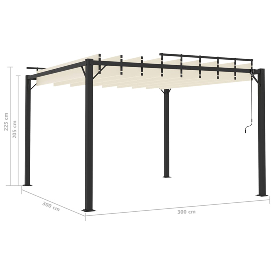 Delia Fabric 3m x 3m Gazebo With Louvered Roof In Cream