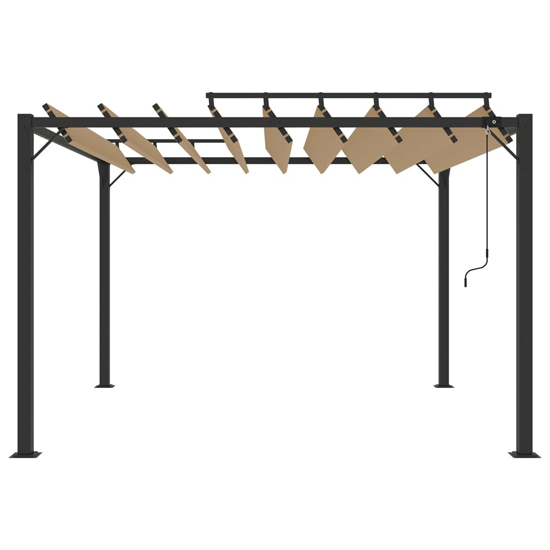 Delia Fabric 3m x 3m Gazebo With Louvered Roof In Taupe