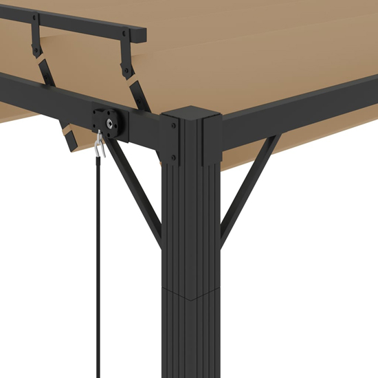 Delia Fabric 3m x 3m Gazebo With Louvered Roof In Taupe