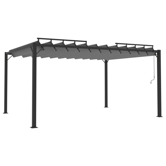 Delia Fabric 3m x 4m Gazebo With Louvered Roof In Anthracite