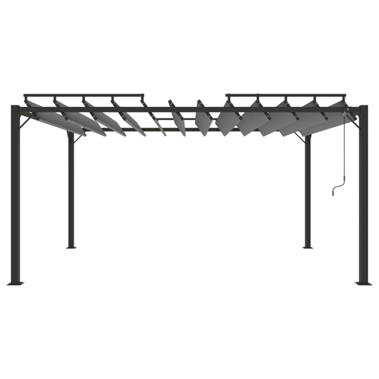 Delia Fabric 3m x 4m Gazebo With Louvered Roof In Anthracite