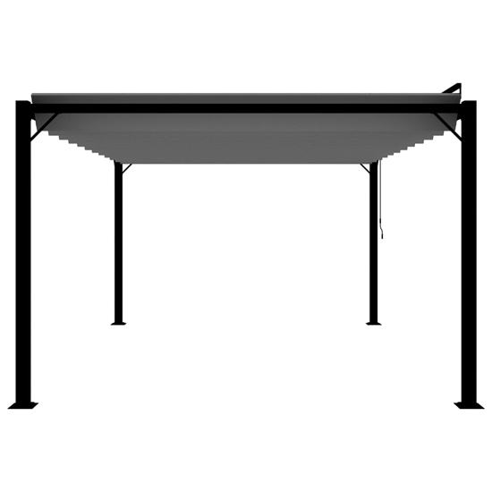 Delia Fabric 3m x 4m Gazebo With Louvered Roof In Anthracite