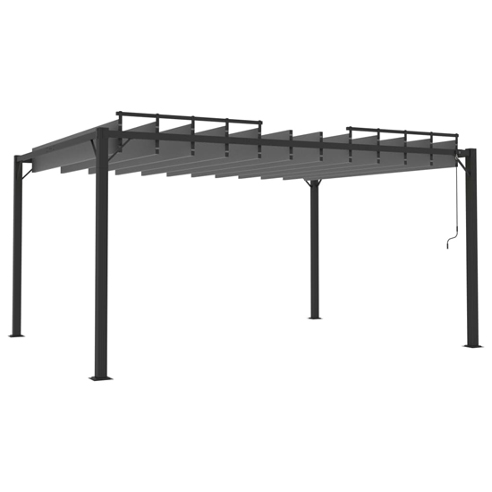 Delia Fabric 3m x 4m Gazebo With Louvered Roof In Anthracite