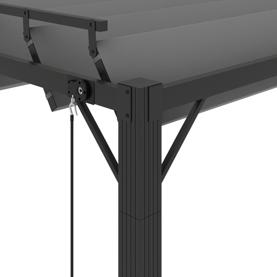 Delia Fabric 3m x 4m Gazebo With Louvered Roof In Anthracite