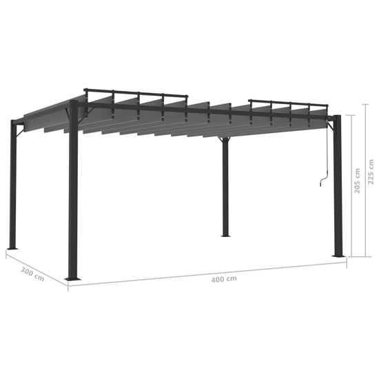 Delia Fabric 3m x 4m Gazebo With Louvered Roof In Anthracite