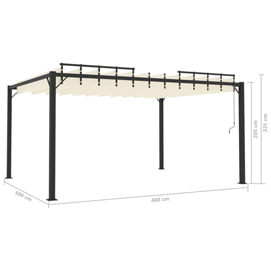 Delia Fabric 3m x 4m Gazebo With Louvered Roof In Cream