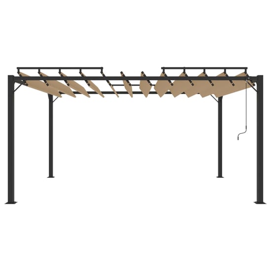 Delia Fabric 3m x 4m Gazebo With Louvered Roof In Taupe