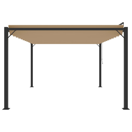 Delia Fabric 3m x 4m Gazebo With Louvered Roof In Taupe