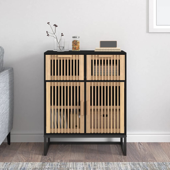 Delicia Wooden Sideboard With 2 Doors In Black