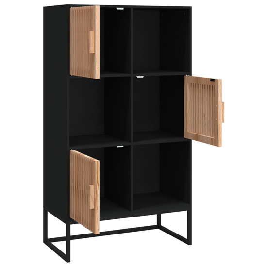 Delicia Wooden Sideboard With 3 Doors 3 Shelves In Black