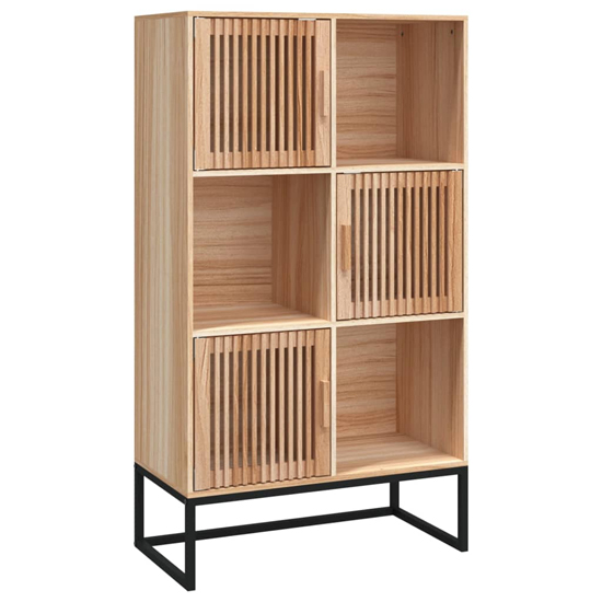 Delicia Wooden Highboard With 3 Doors 3 Shelves In Brown