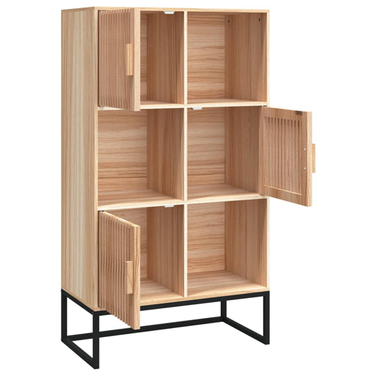 Delicia Wooden Highboard With 3 Doors 3 Shelves In Brown