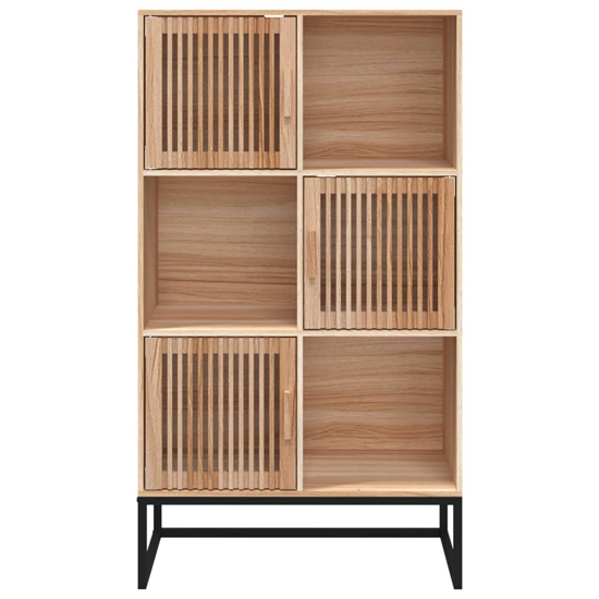 Delicia Wooden Highboard With 3 Doors 3 Shelves In Brown