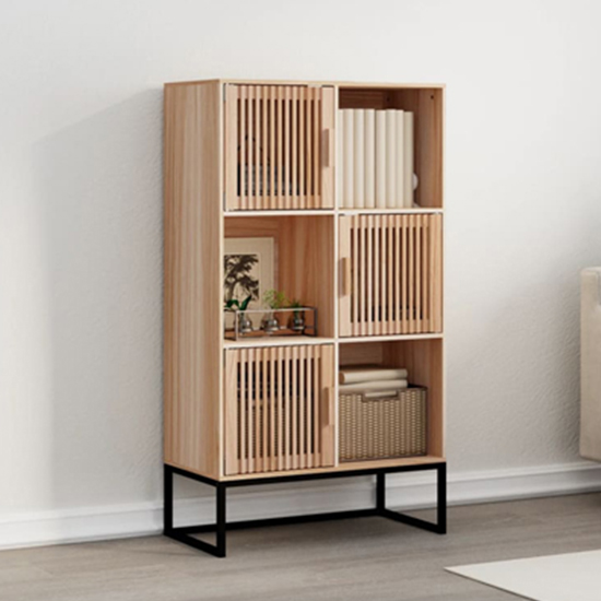 Delicia Wooden Highboard With 3 Doors 3 Shelves In Brown