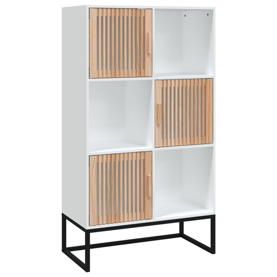 Delicia Wooden Highboard With 3 Doors 3 Shelves In White