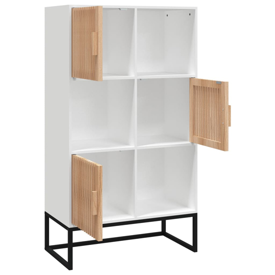 Delicia Wooden Highboard With 3 Doors 3 Shelves In White