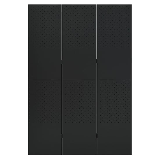 Deliz Steel 3 Panels 120cm x 180cm Room Divider In Black_2