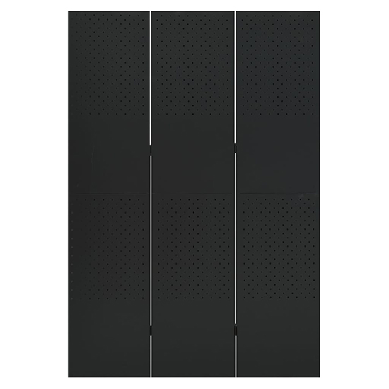 Deliz Steel 3 Panels 120cm x 180cm Room Divider In Black