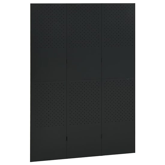 Deliz Steel 3 Panels 120cm x 180cm Room Divider In Black_3