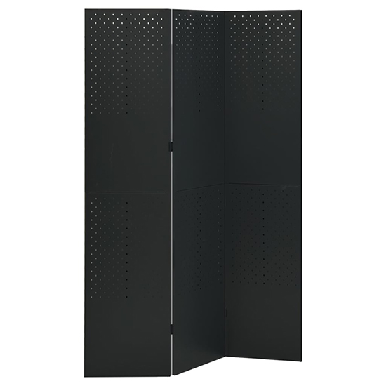 Deliz Steel 3 Panels 120cm x 180cm Room Divider In Black