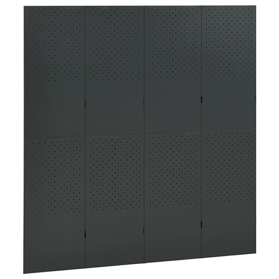 Deliz Steel 4 Panels 160cm x 180cm Room Divider In Anthracite_3