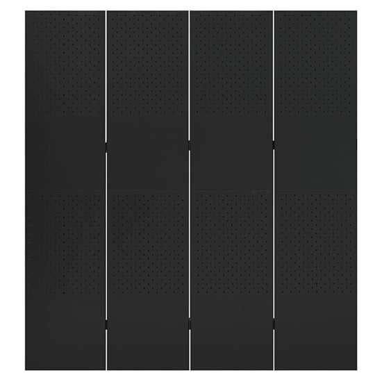 Deliz Steel 4 Panels 160cm x 180cm Room Divider In Black_2