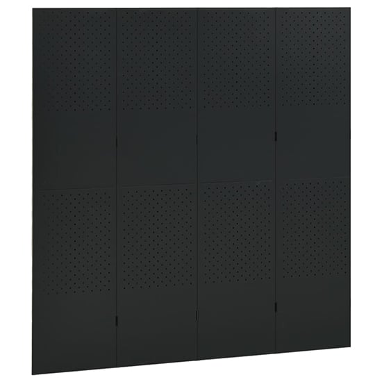 Deliz Steel 4 Panels 160cm x 180cm Room Divider In Black_3