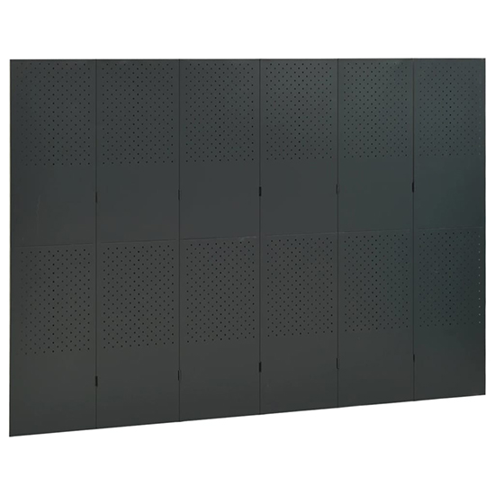 Deliz Steel 6 Panels 240cm x 180cm Room Divider In Anthracite_3