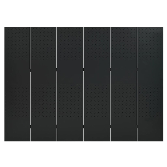 Deliz Steel 6 Panels 240cm x 180cm Room Divider In Black_2