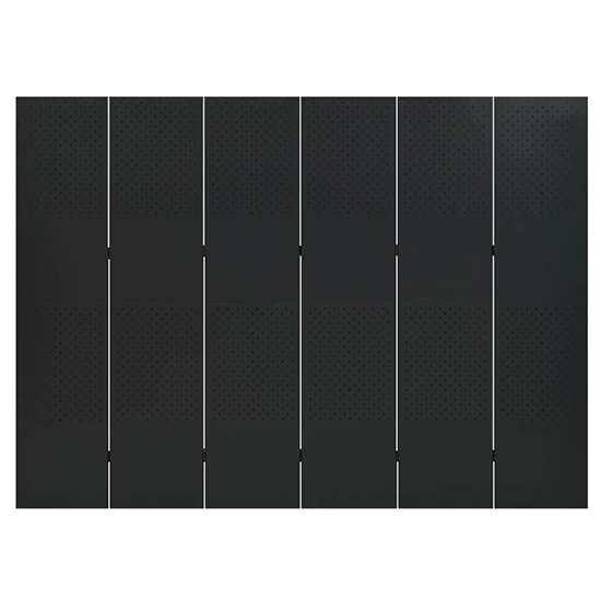 Deliz Steel 6 Panels 240cm x 180cm Room Divider In Black