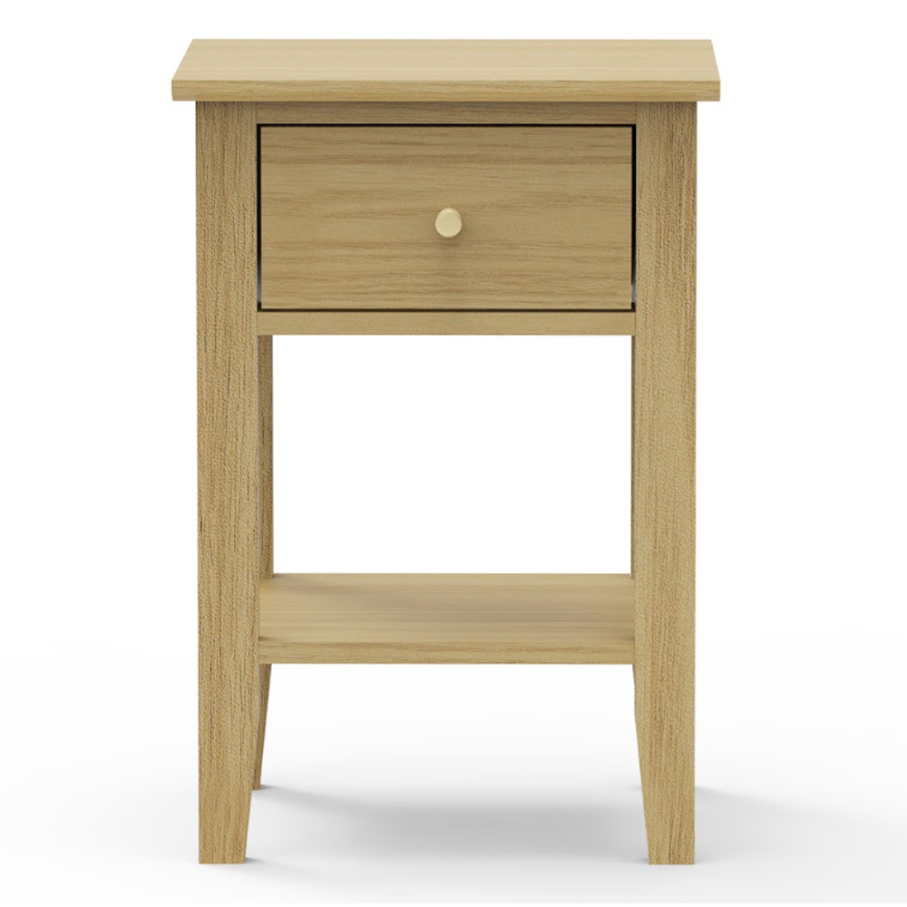 Delmira Wooden Bedside Cabinet with 1 Drawer in Oak