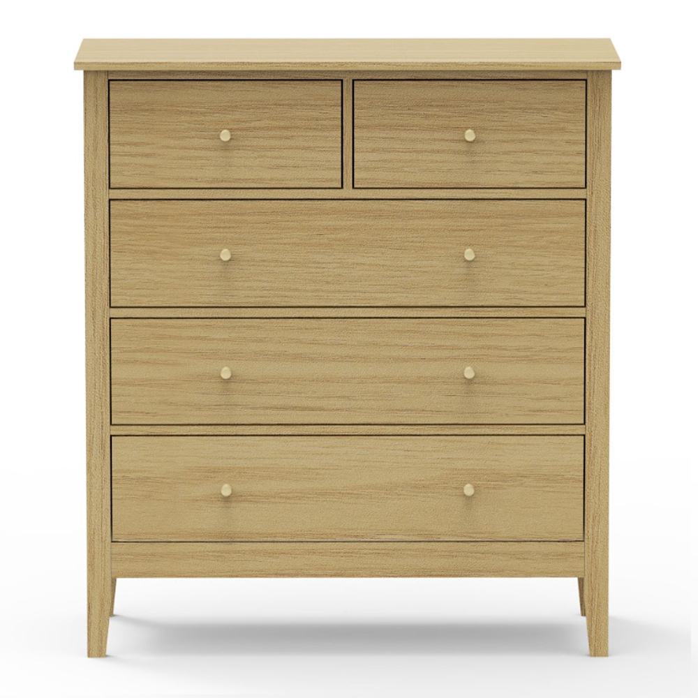 Delmira Wooden Chest Of 5 Drawers in Oak