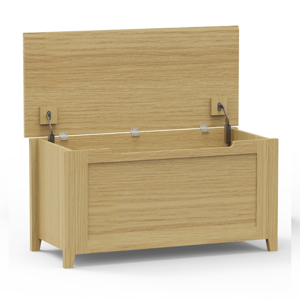 Delmira Wooden Ottoman Trunk Storage in Oak