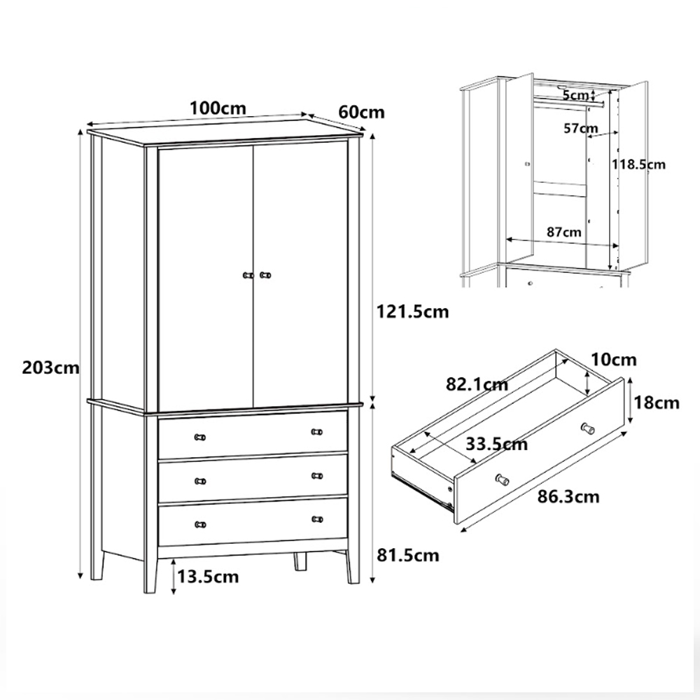 Delmira Wooden Storage Cabinet in Oak
