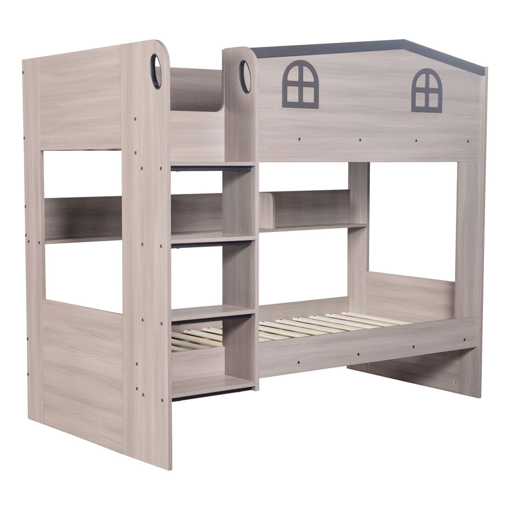 Delmor Wooden Children Bunk Bed in Ash Grey