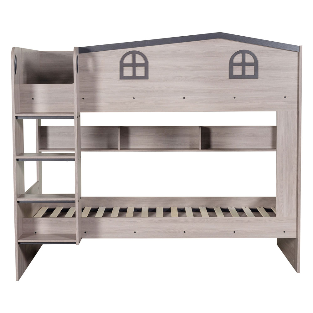 Delmor Wooden Children Bunk Bed in Ash Grey