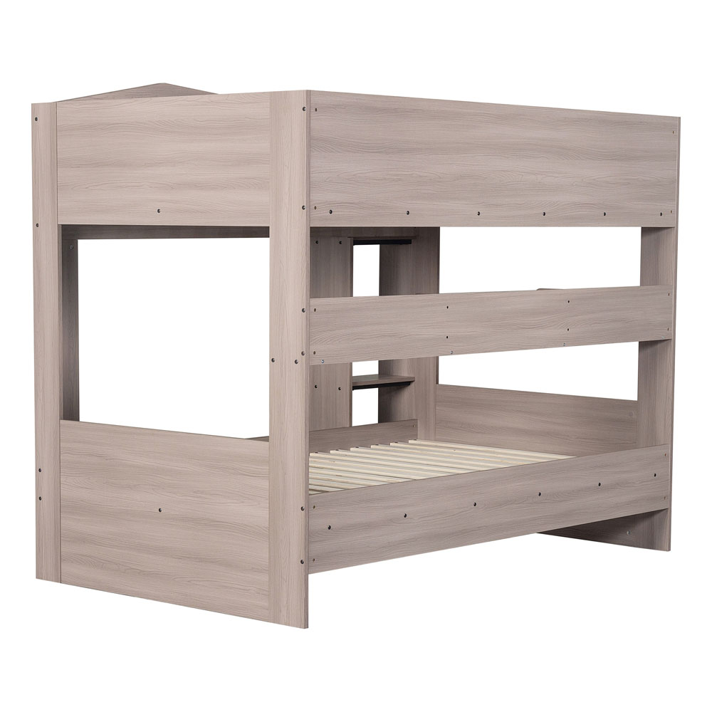 Delmor Wooden Children Small Double Bunk Bed in Ash Grey