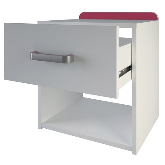 Delphi Bedside Cabinet In Pearl White With 1 Drawer_2