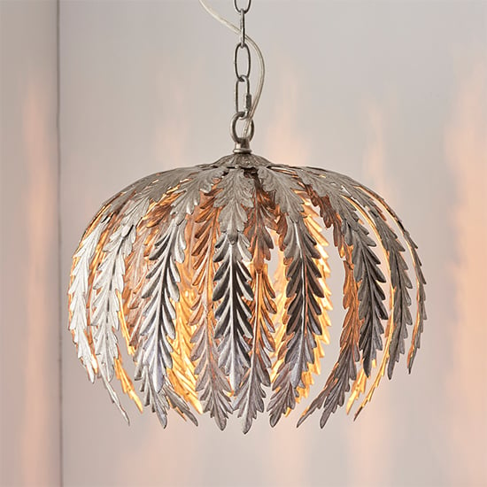 Read more about Delphine small leaf pendant light in silver