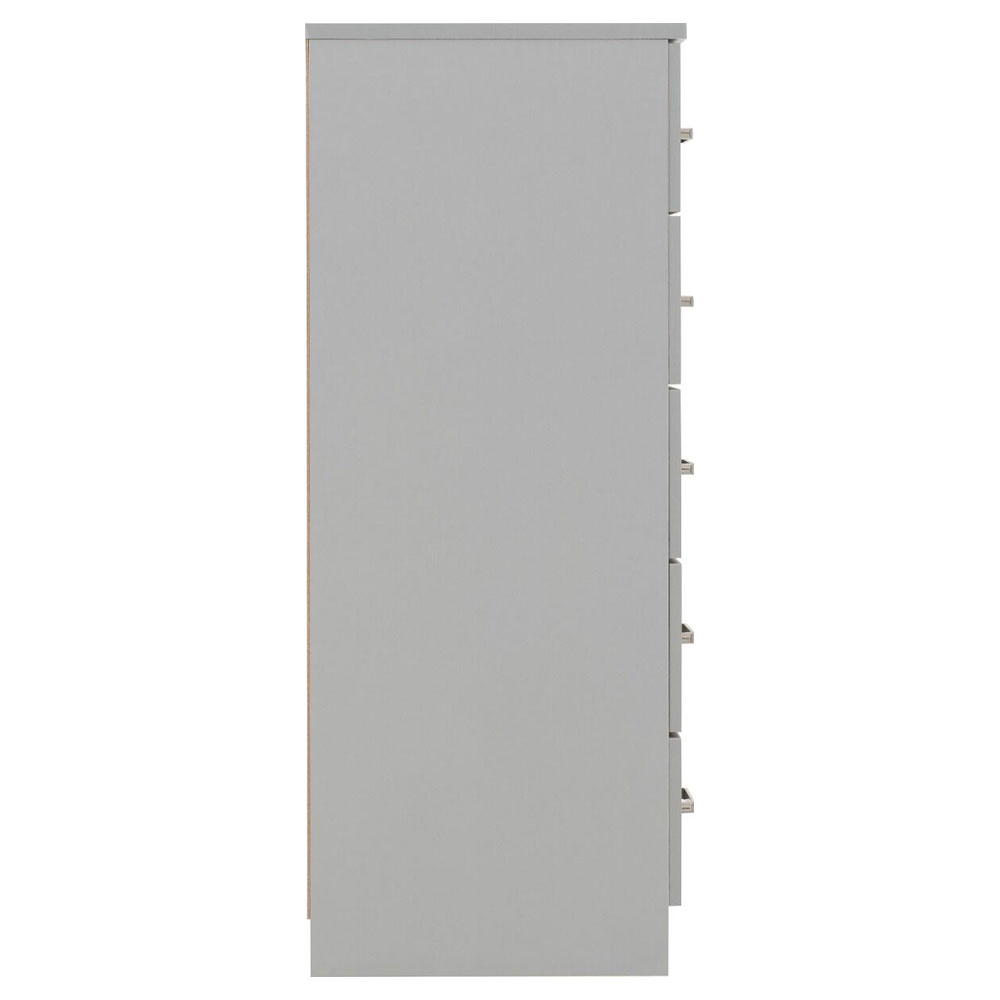 Delrion Narrow Wooden Chest Of 5 Drawers in Light Grey