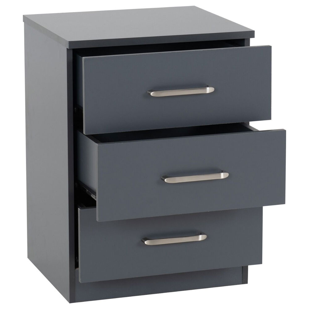 Delrion Wooden Bedroom Furniture Set with 2 Doors 10 Drawers in Dark Grey