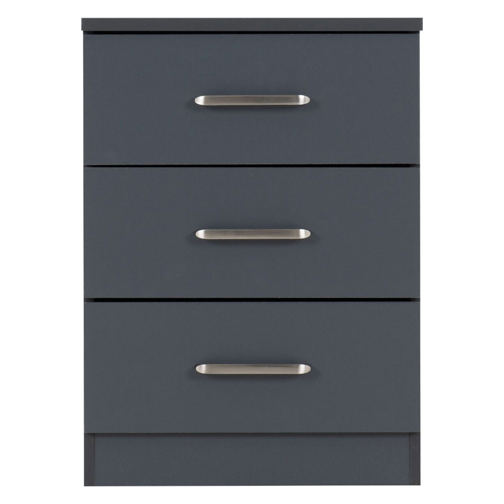 Delrion Wooden Bedroom Furniture Set with 2 Doors 10 Drawers in Dark Grey