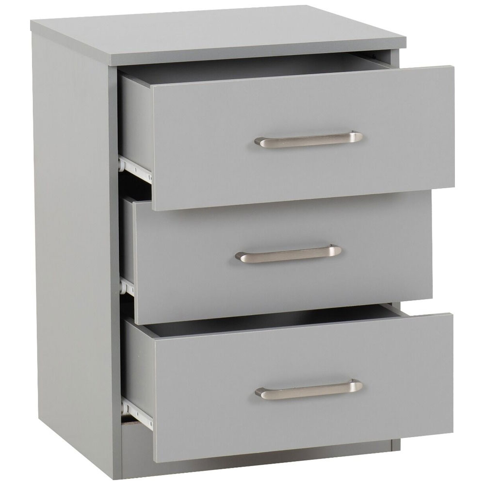 Delrion Wooden Bedroom Furniture Set with 2 Doors 10 Drawers in Light Grey