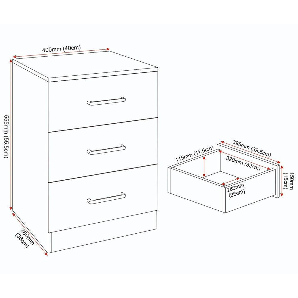 Delrion Wooden Bedroom Furniture Set with 2 Doors 10 Drawers in Light Grey