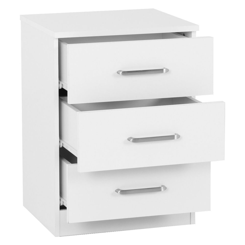 Delrion Wooden Bedroom Furniture Set with 2 Doors 10 Drawers in White