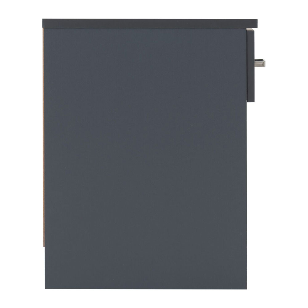 Delrion Wooden Bedroom Furniture Set with 2 Doors 5 Drawers in Dark Grey